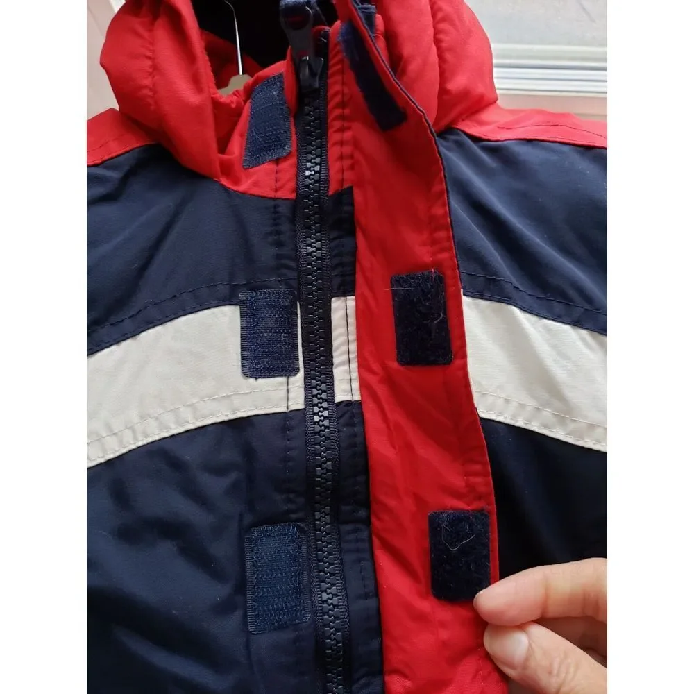 Osh Kosh‎ B'gosh Boys Red & Blue Hooded Winter Warm Coat Size 18M